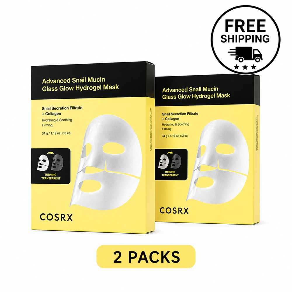 COSRX Advanced Snail Mucin Glass Glow Hydrogel Mask – 2 Pack